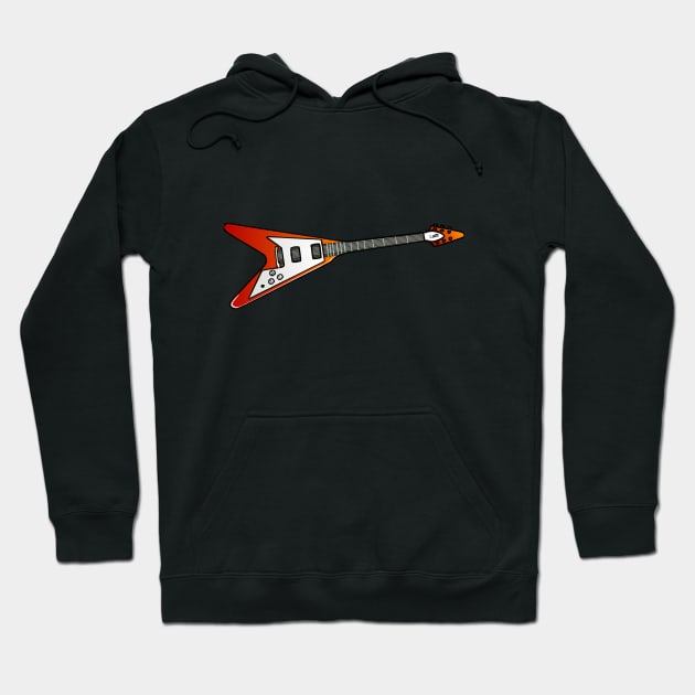 Electric Guitar Music Instrument Flying V Heavy Metal Hoodie by mounteencom